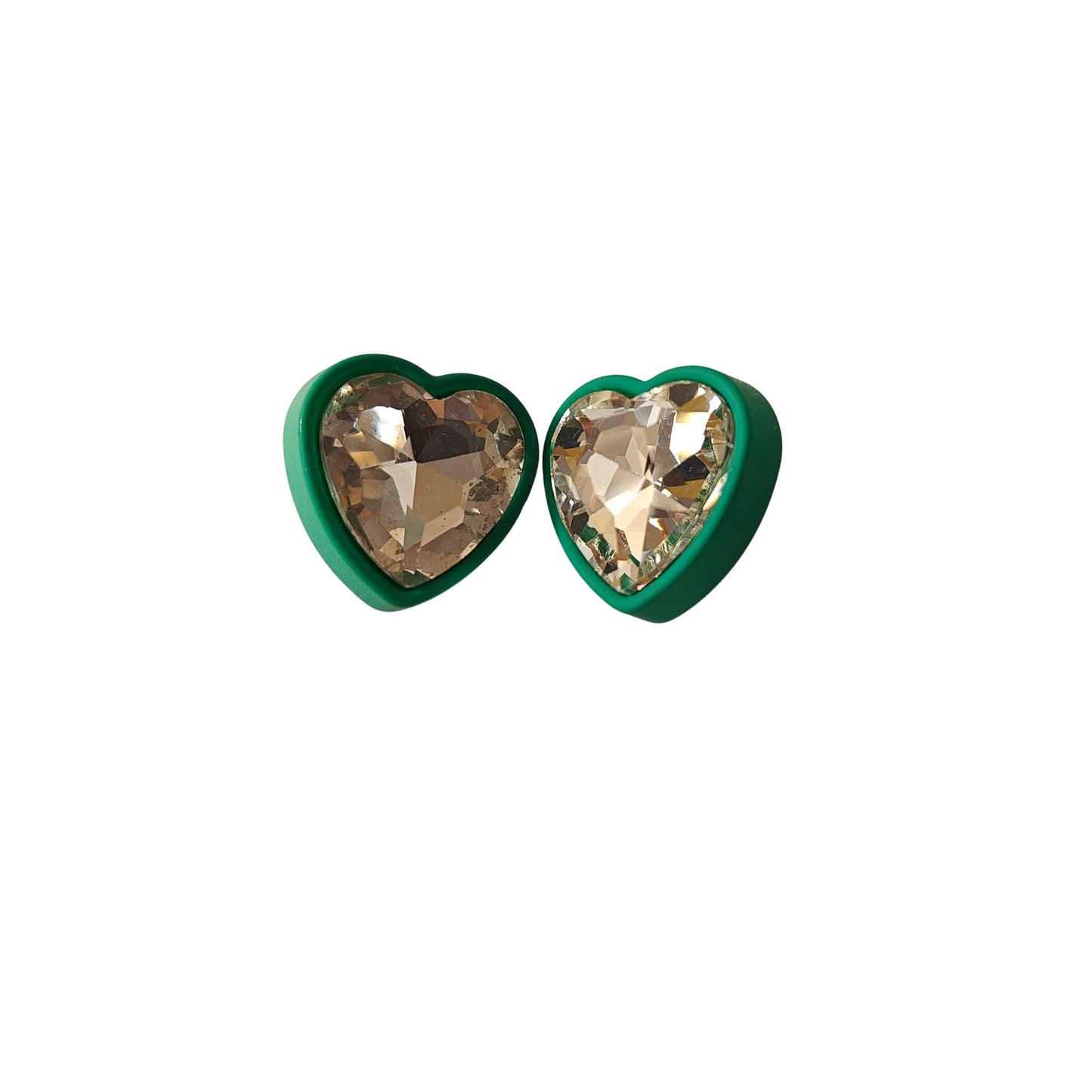 Crystal Heart & Halo Statement Stud Earrings