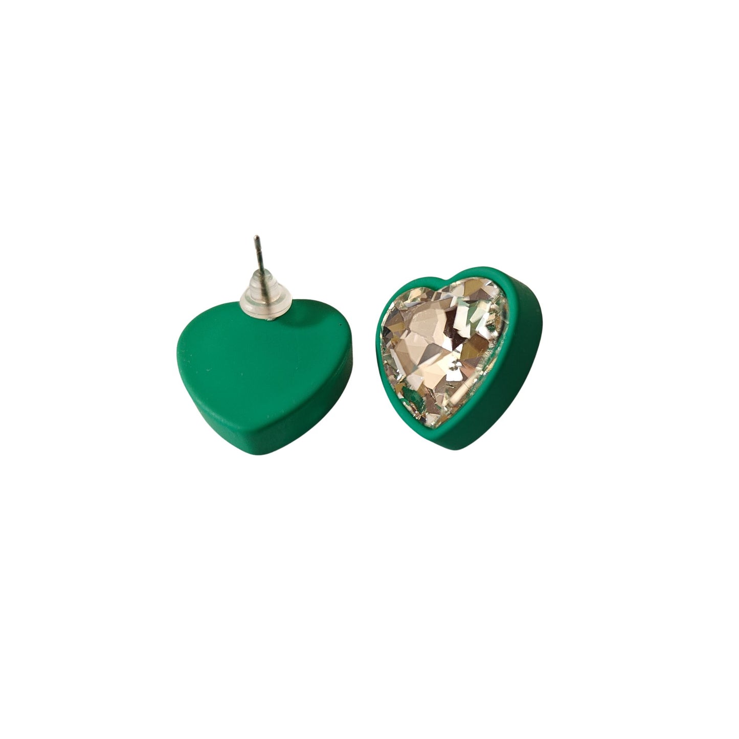 Crystal Heart & Halo Statement Stud Earrings