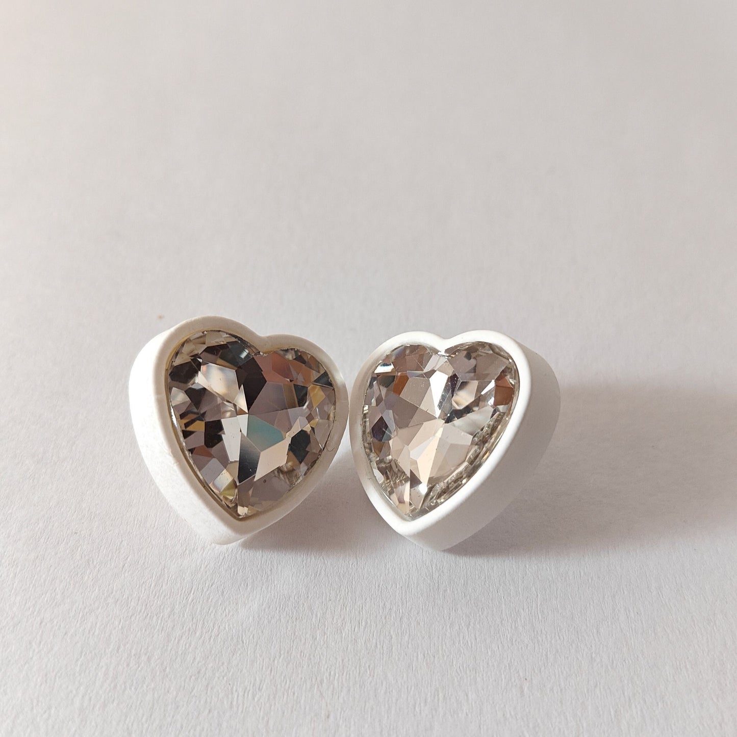 Crystal Heart & Halo Statement Stud Earrings