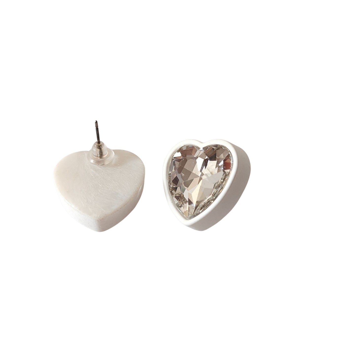 Crystal Heart & Halo Statement Stud Earrings