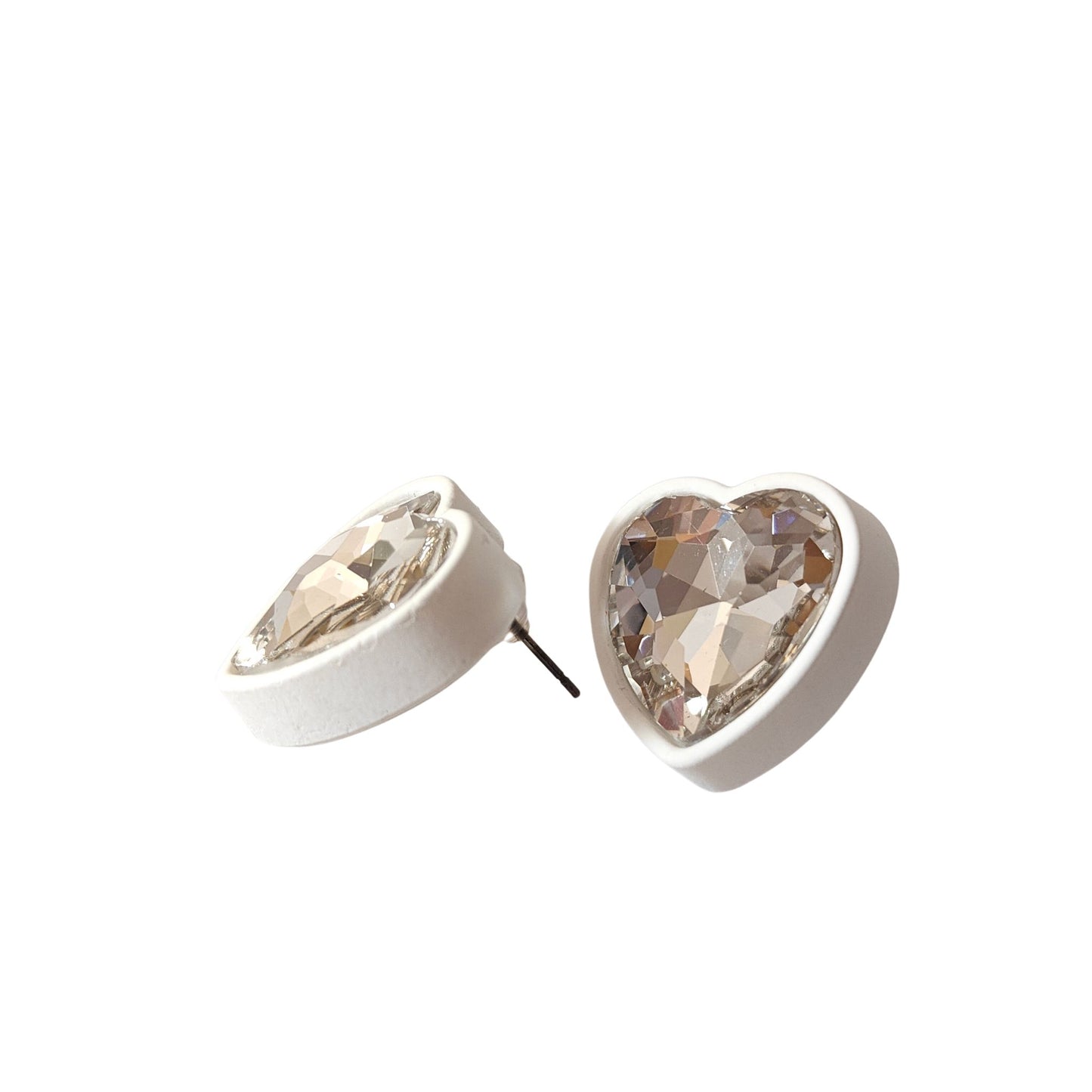 Crystal Heart & Halo Statement Stud Earrings