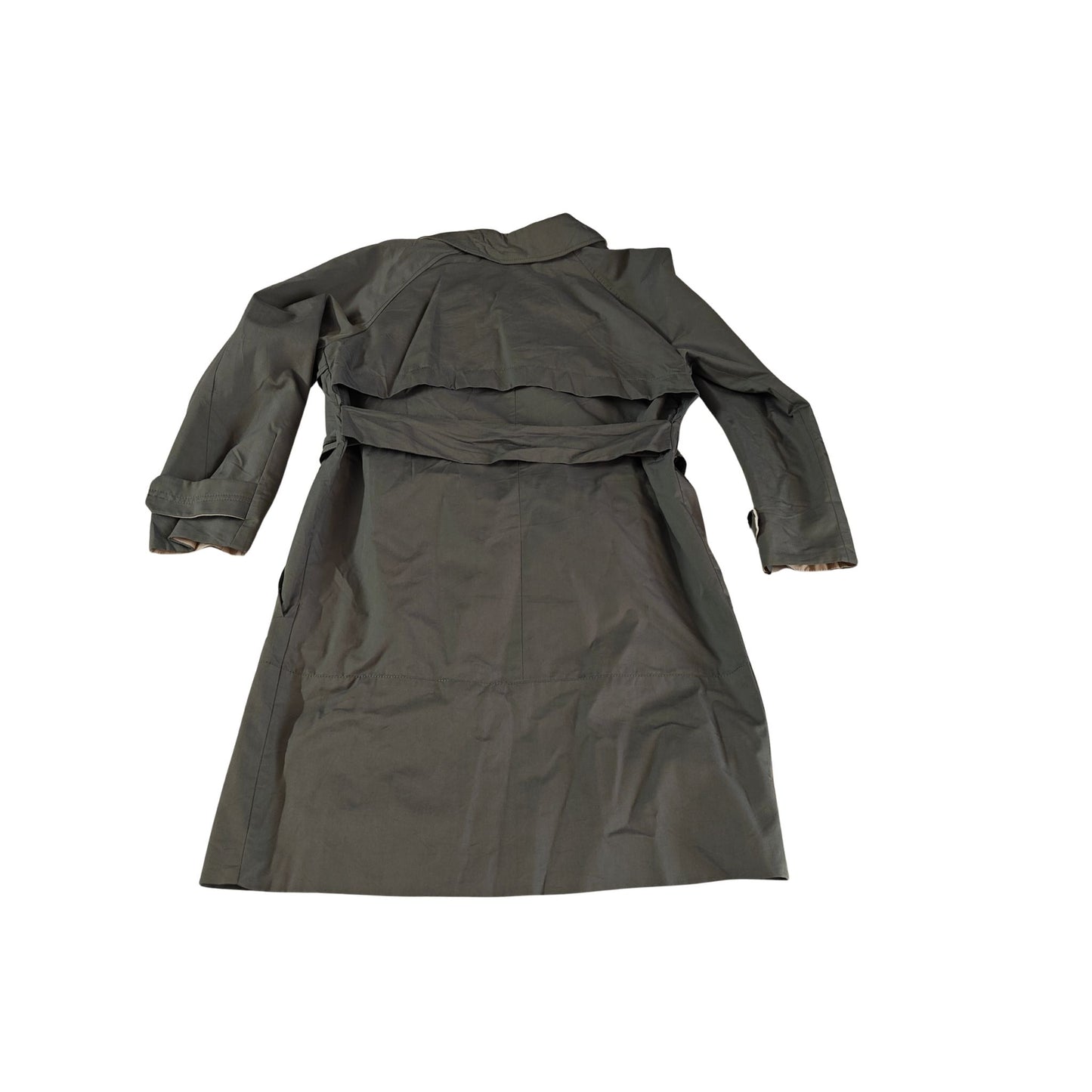 French Olive Green Trench Coat - back