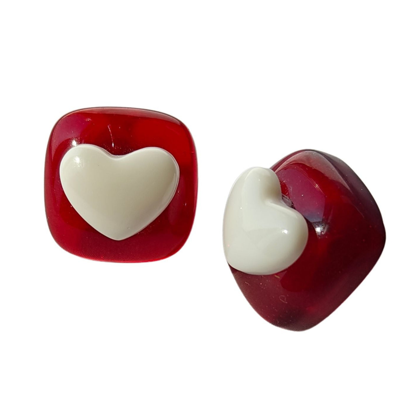 The 90's Retro Heart Studs
