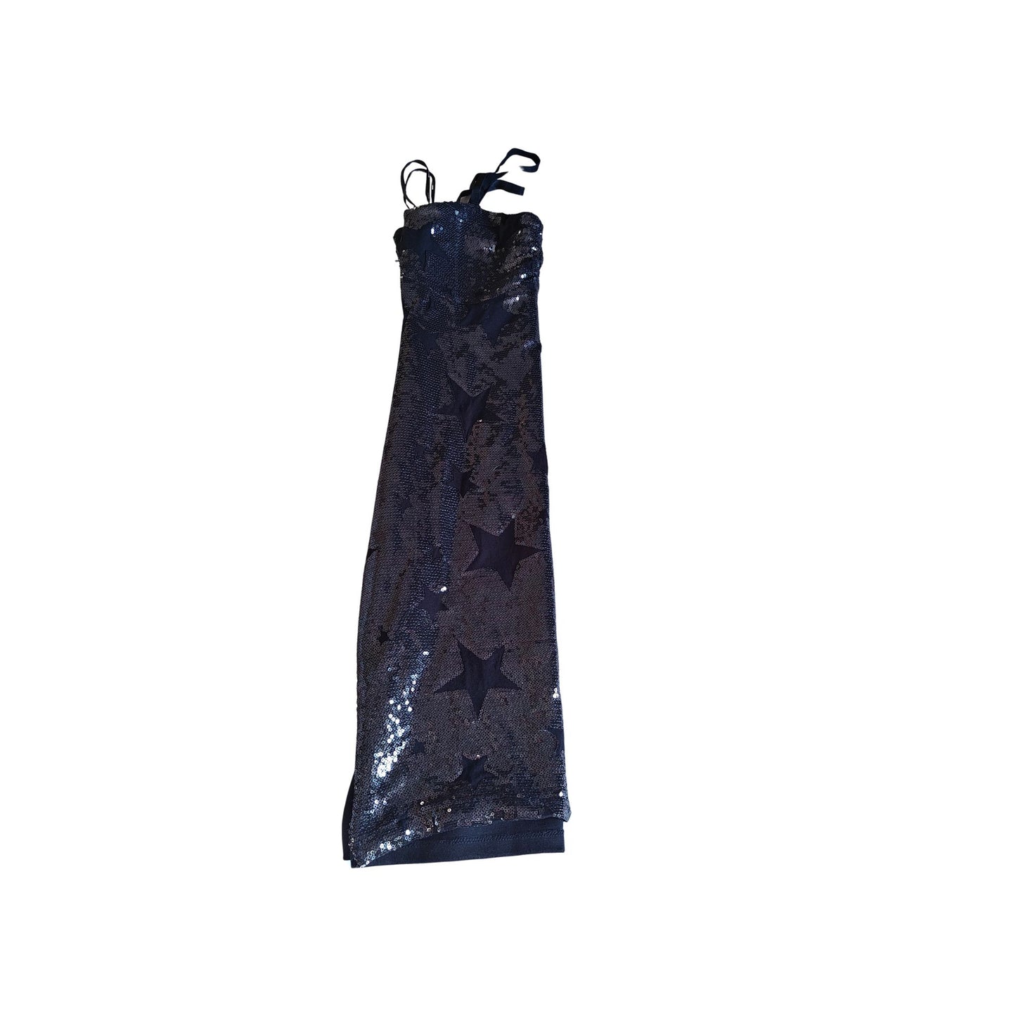 Black knitted sequined bodycon dress - half folded