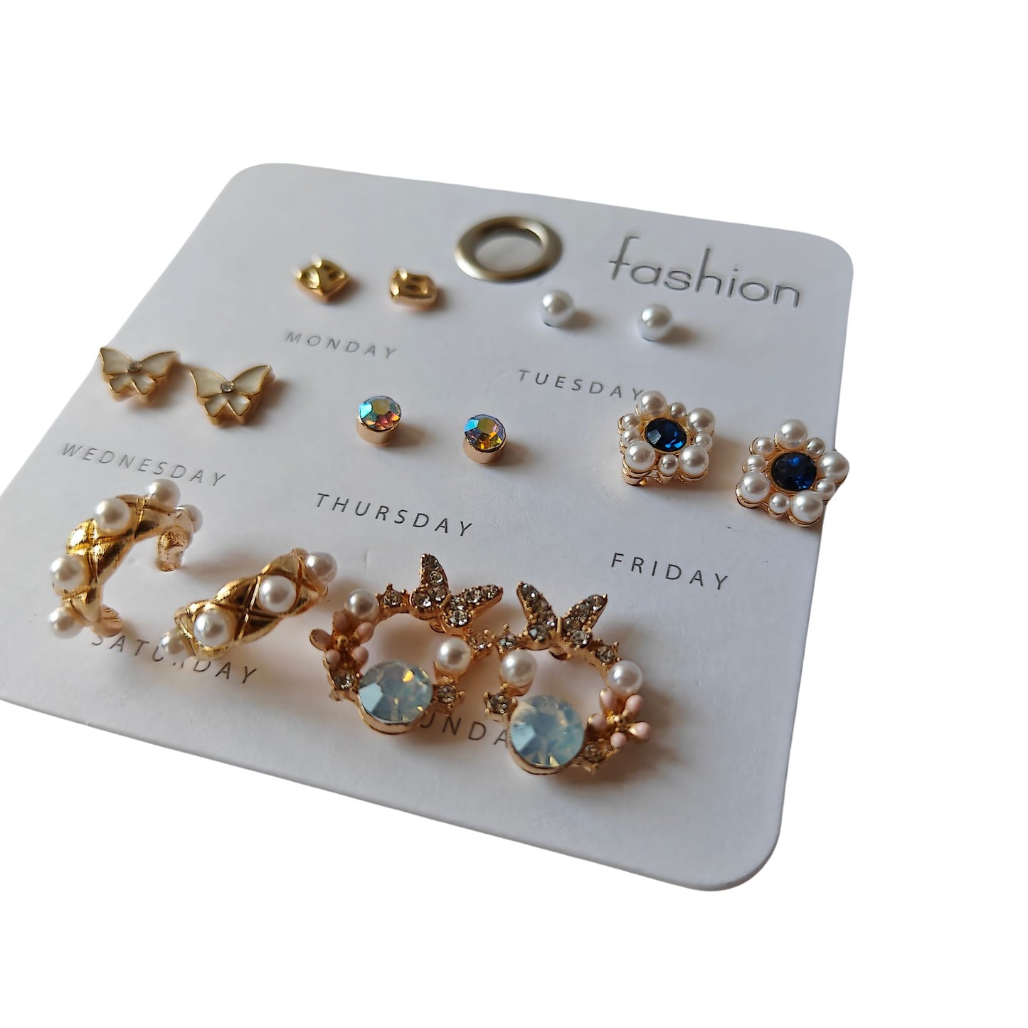 Soft-girl Stud & Small Hoop Set (7 Earrings)