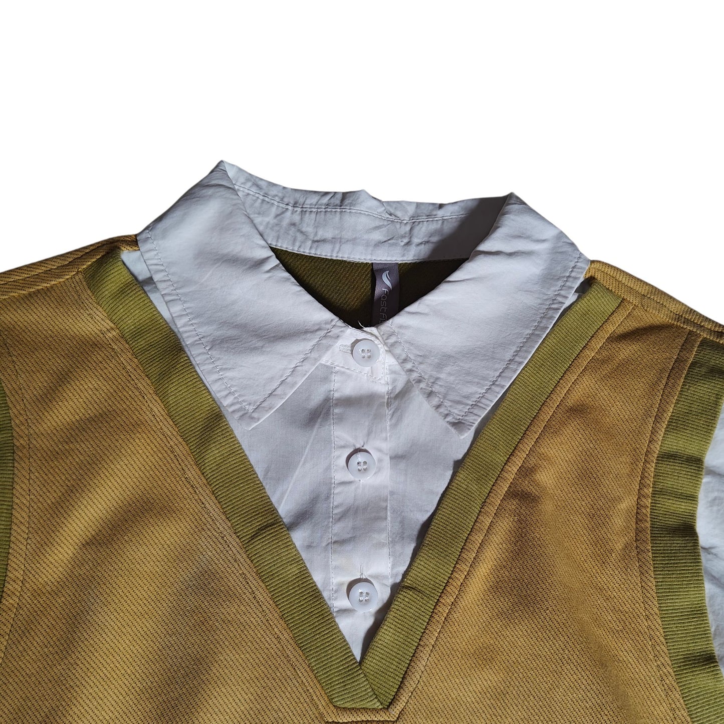 Deconstructed Sweater Summer Shirt - collar closeuo