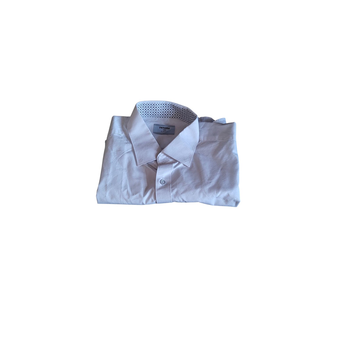 White RENOMA PARIS Cotton Shirt with collar tag buttons - folded