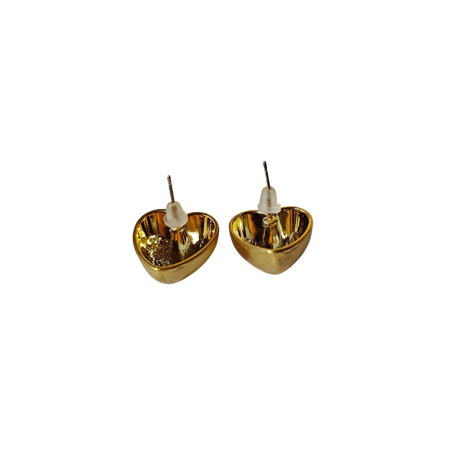 Heart-shaped chocolate-box studs (Gold tone)