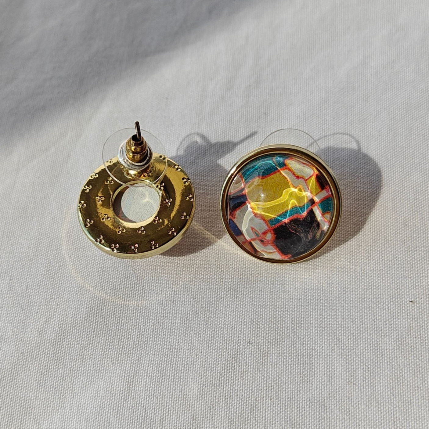 Snow Globe Mondrian Stud Earrings