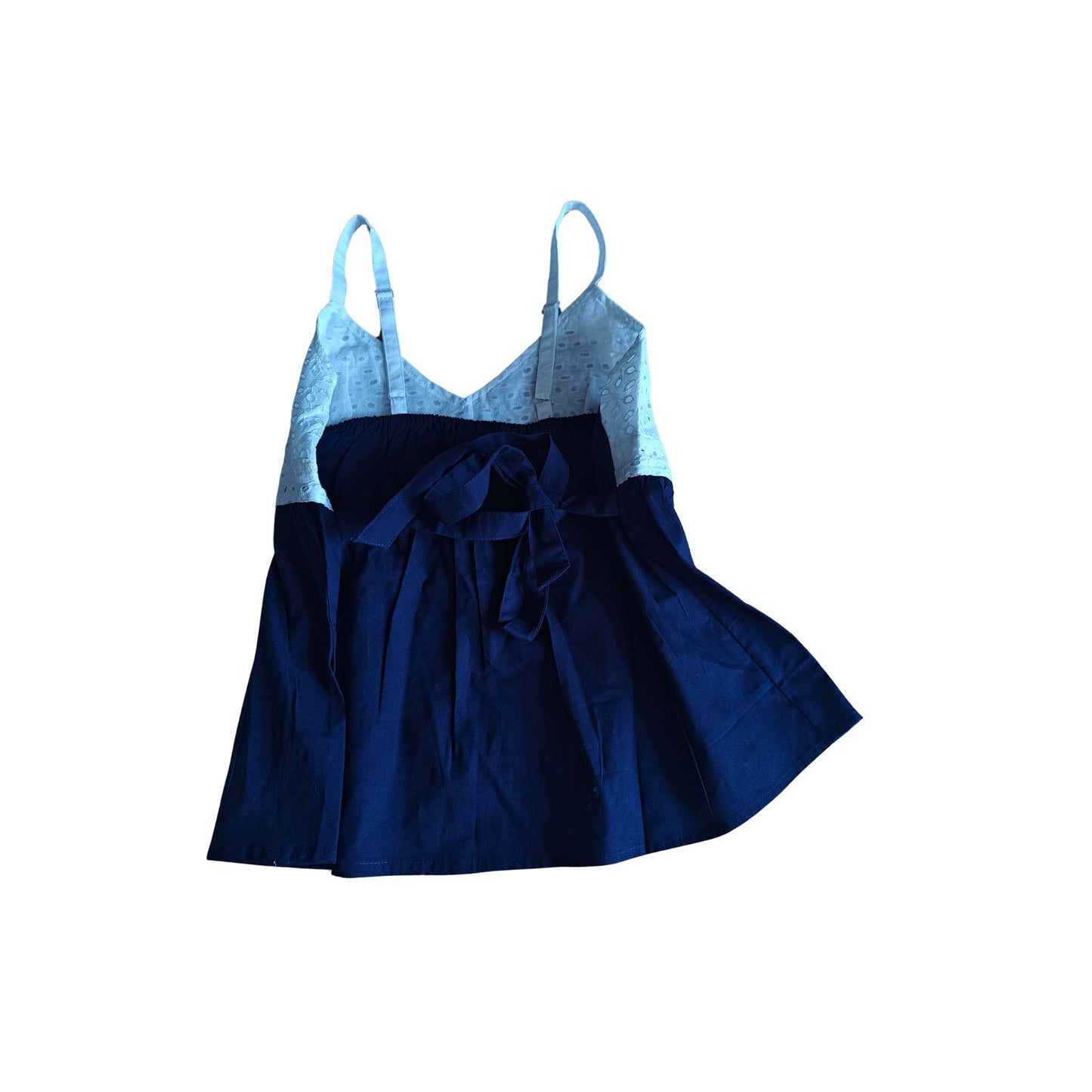 Indigo Blue & White Cotton Top with adjustable spaghetti straps