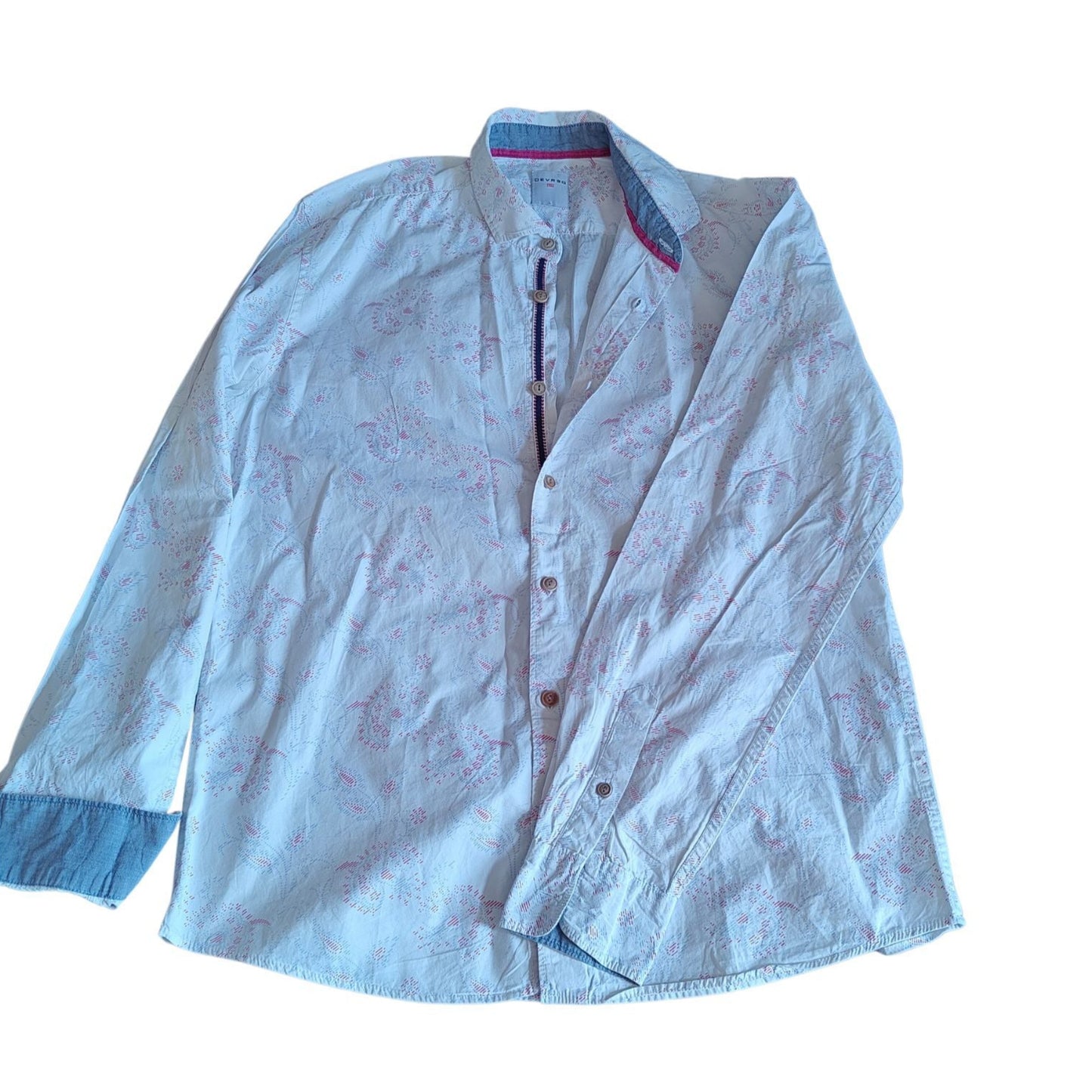 An original Devred 1902 button-down pure cotton shirt with floral/paisley print.