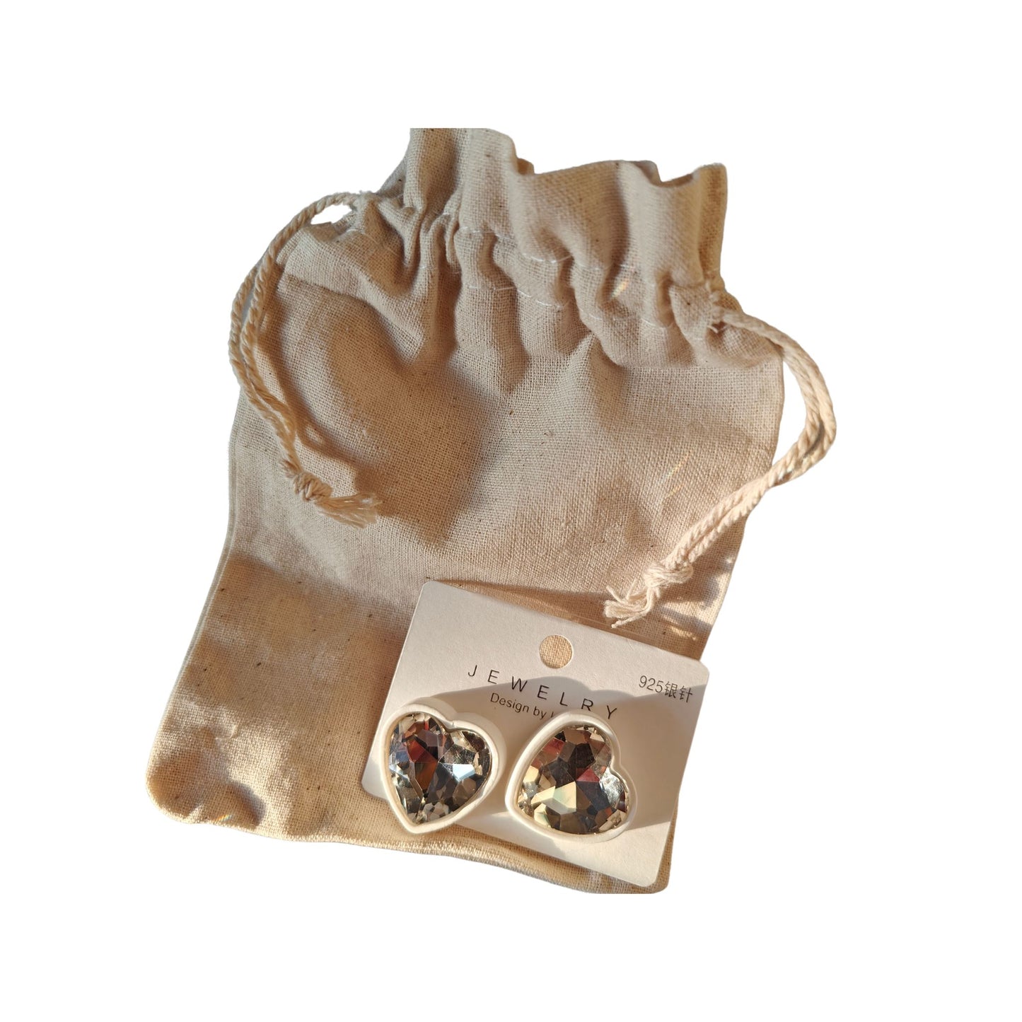 Crystal Heart & Halo Statement Stud Earrings