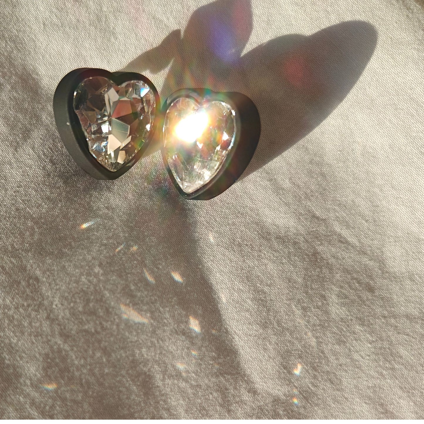 Crystal Heart & Halo Statement Stud Earrings
