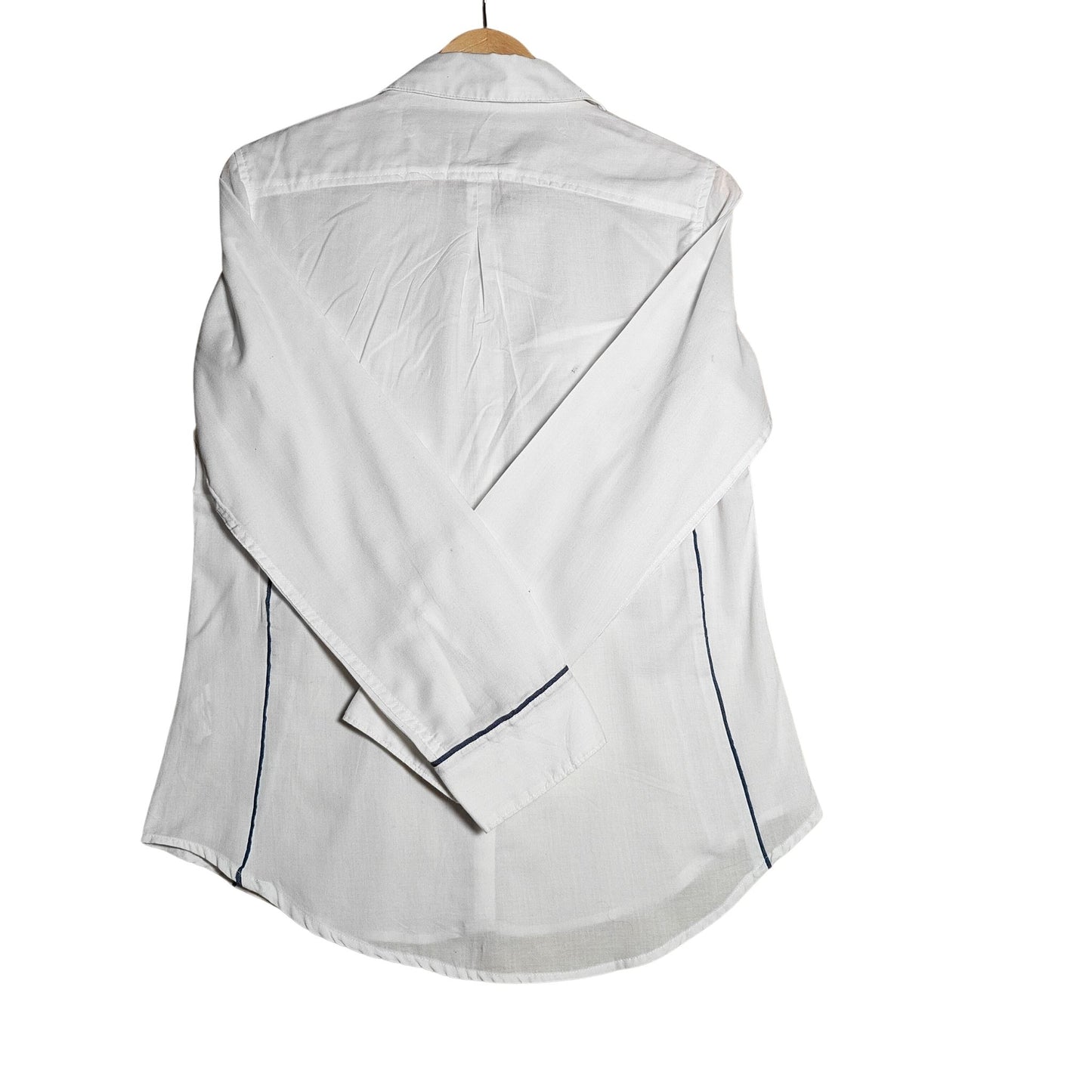 Blue Stripes Cotton White Shirt (Lee)