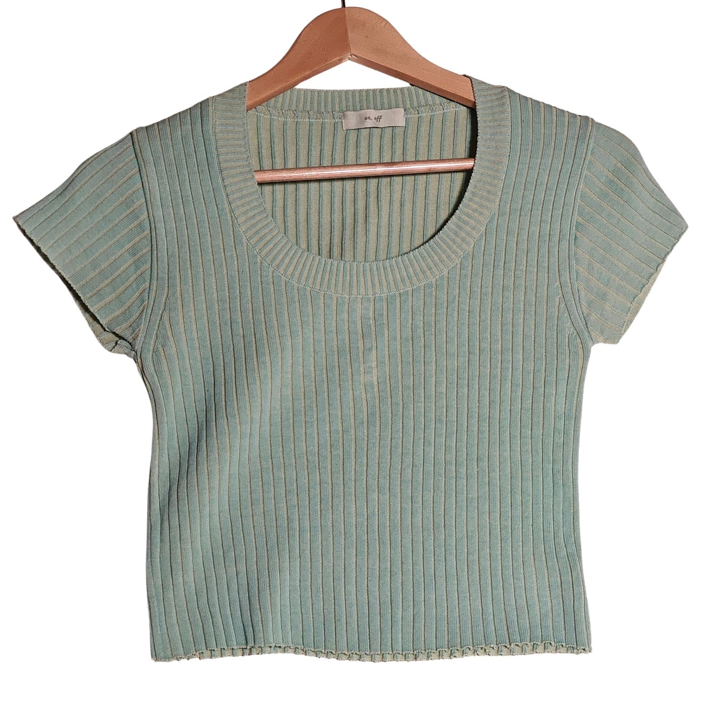 Pastel Green Ribbed Crop Top