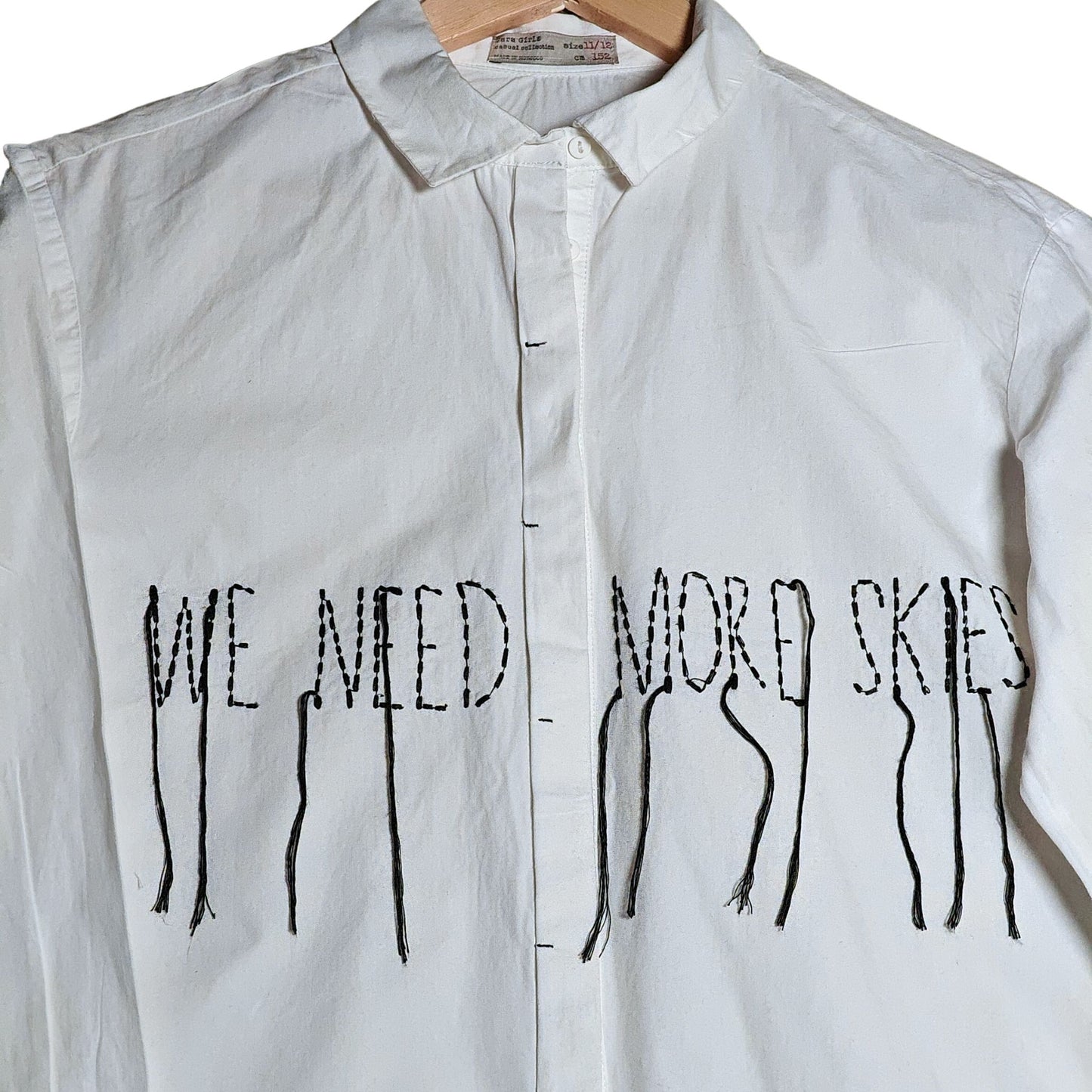 'We Need More Skies' Cotton White Shirt (Zara)