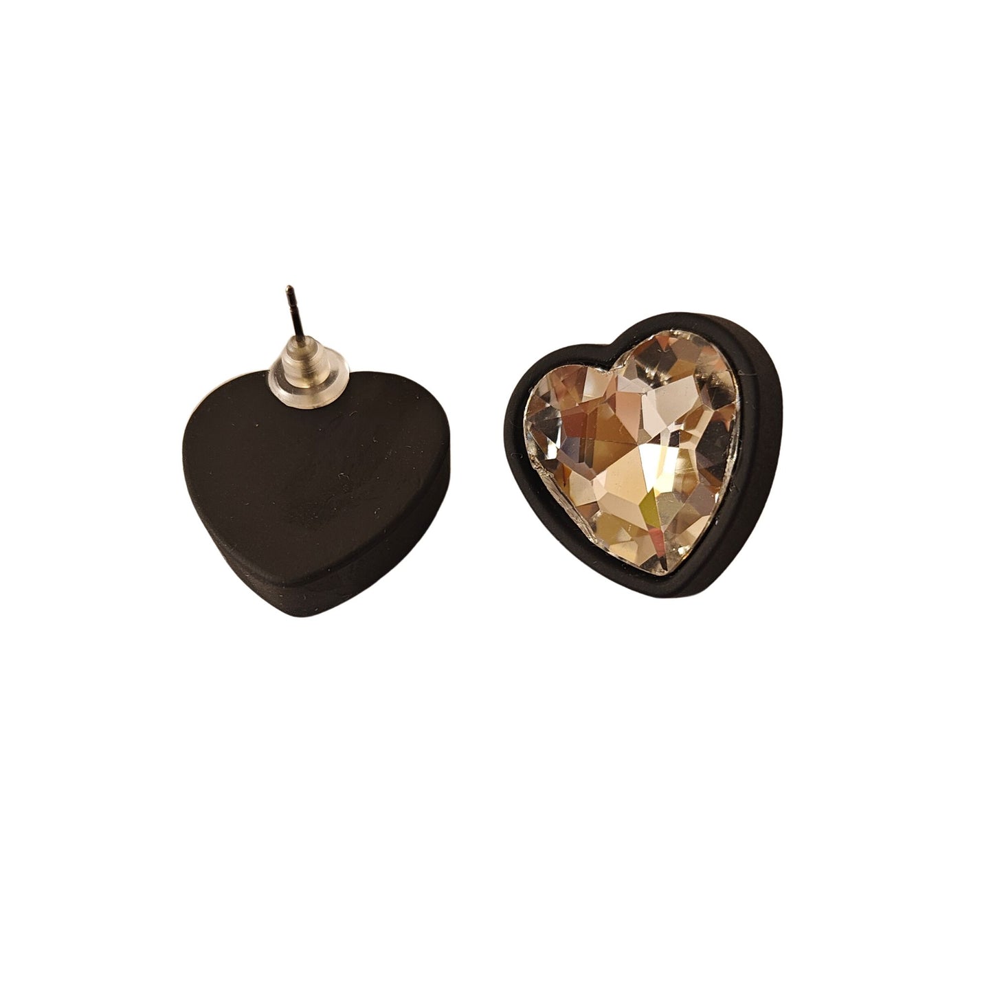 Crystal Heart & Halo Statement Stud Earrings