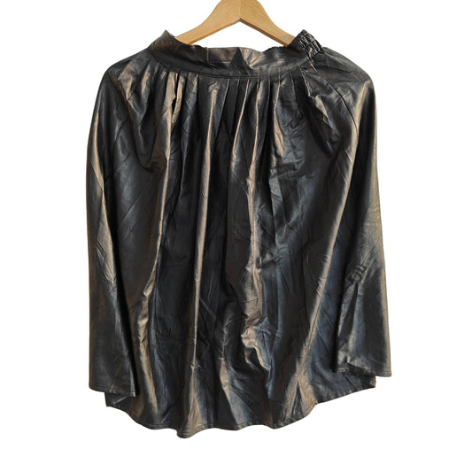 Faux Leather glam black midi skirt