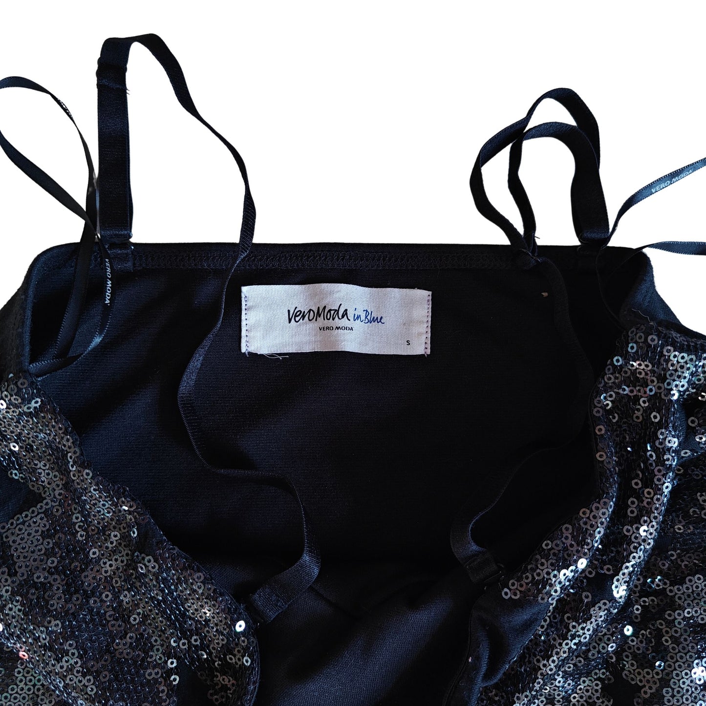 Black knitted sequined bodycon dress - brand tag (Vero Moda, S)