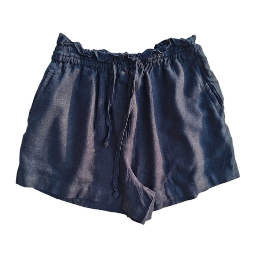 Evening Blue Linen Shorts