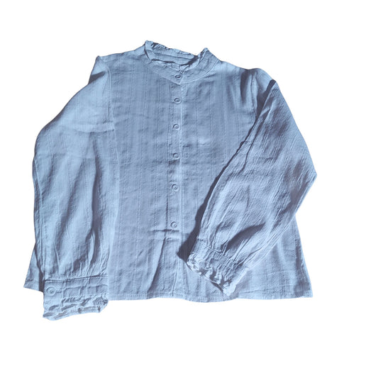 Ruffled Mandarin Collar Summer Shirt - front