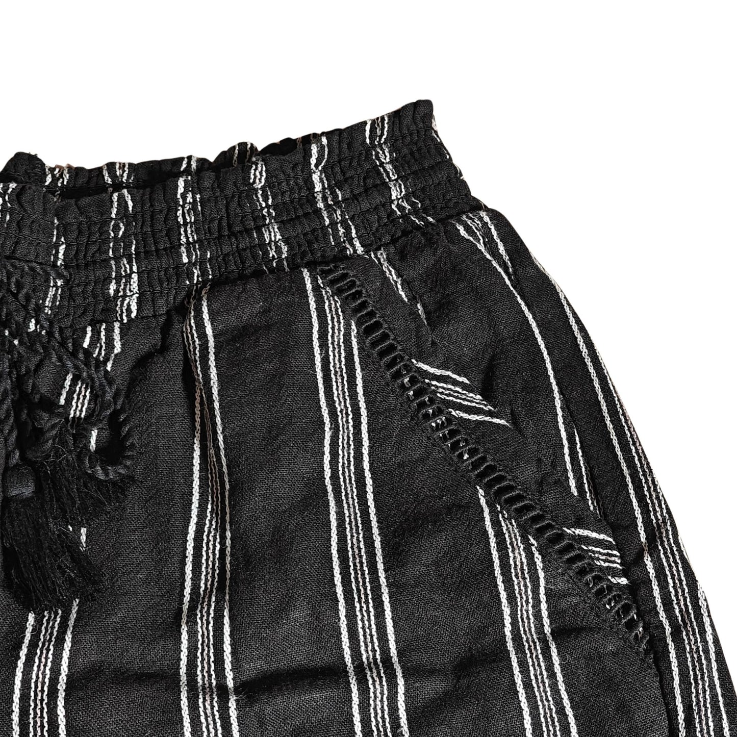 BRIGGS NEW YORK linen shorts (B&W) - pocket lace detailing