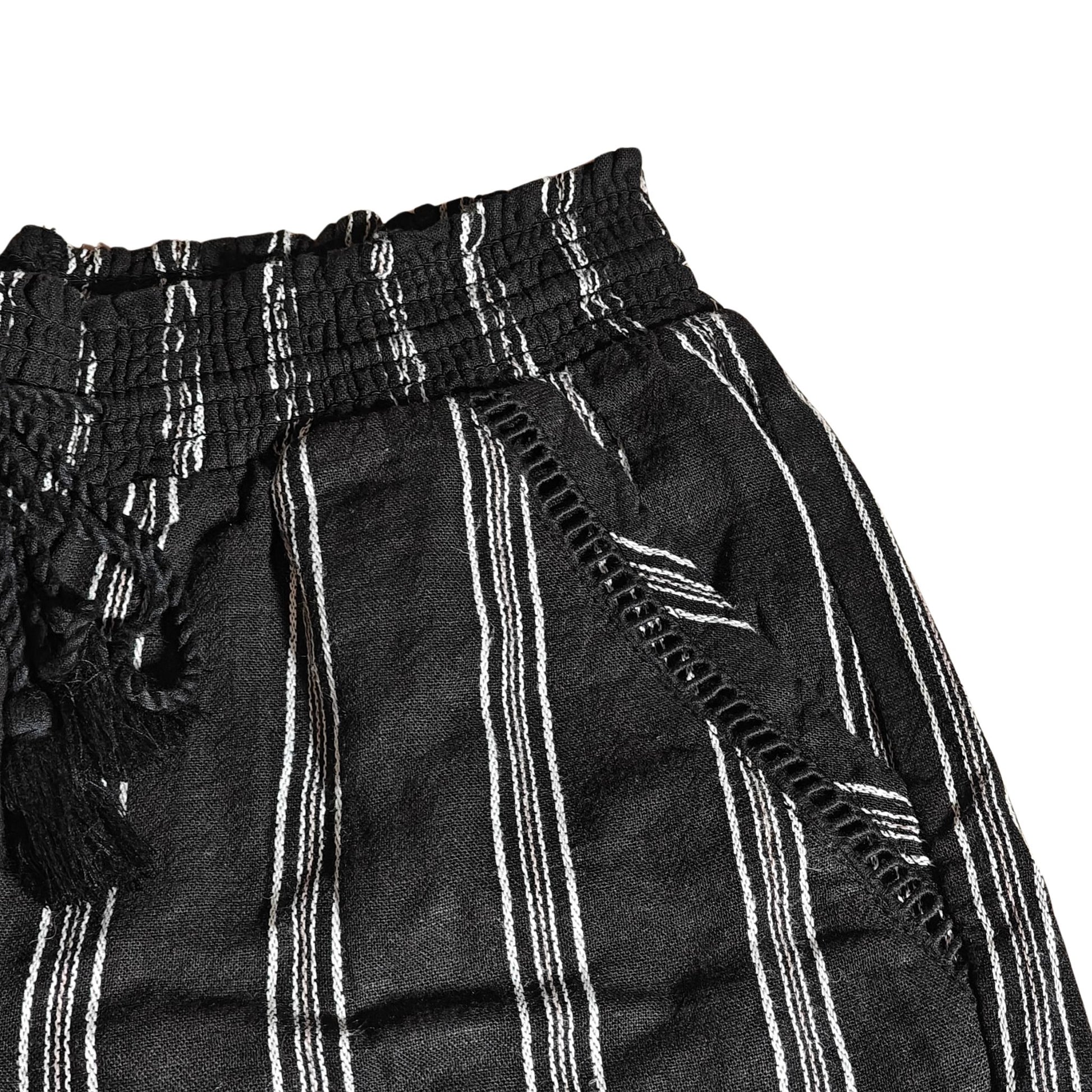 BRIGGS NEW YORK linen shorts (B&W) - pocket lace detailing