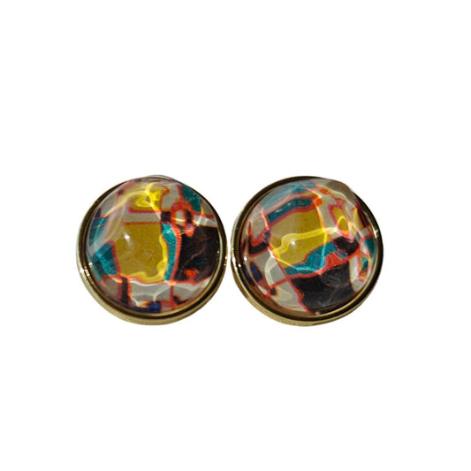 Snow Globe Mondrian Stud Earrings