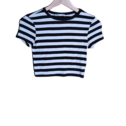 Breton Stripe Stretch Crop Top (Zara)