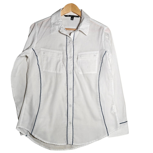 Blue Stripes Cotton White Shirt (Lee)