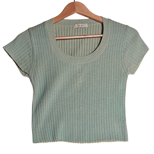 Pastel Green Ribbed Crop Top