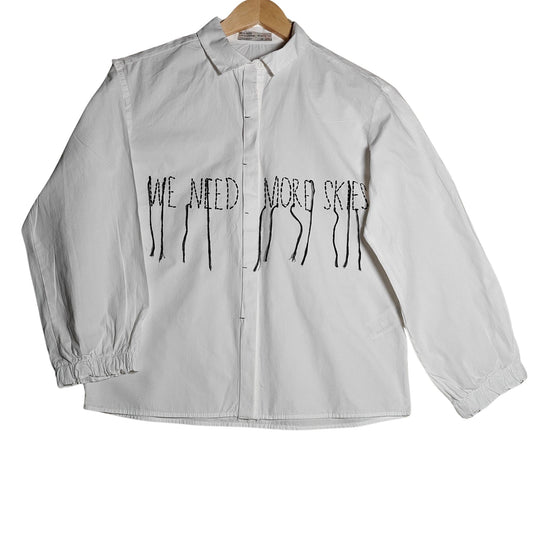 'We Need More Skies' Cotton White Shirt (Zara)