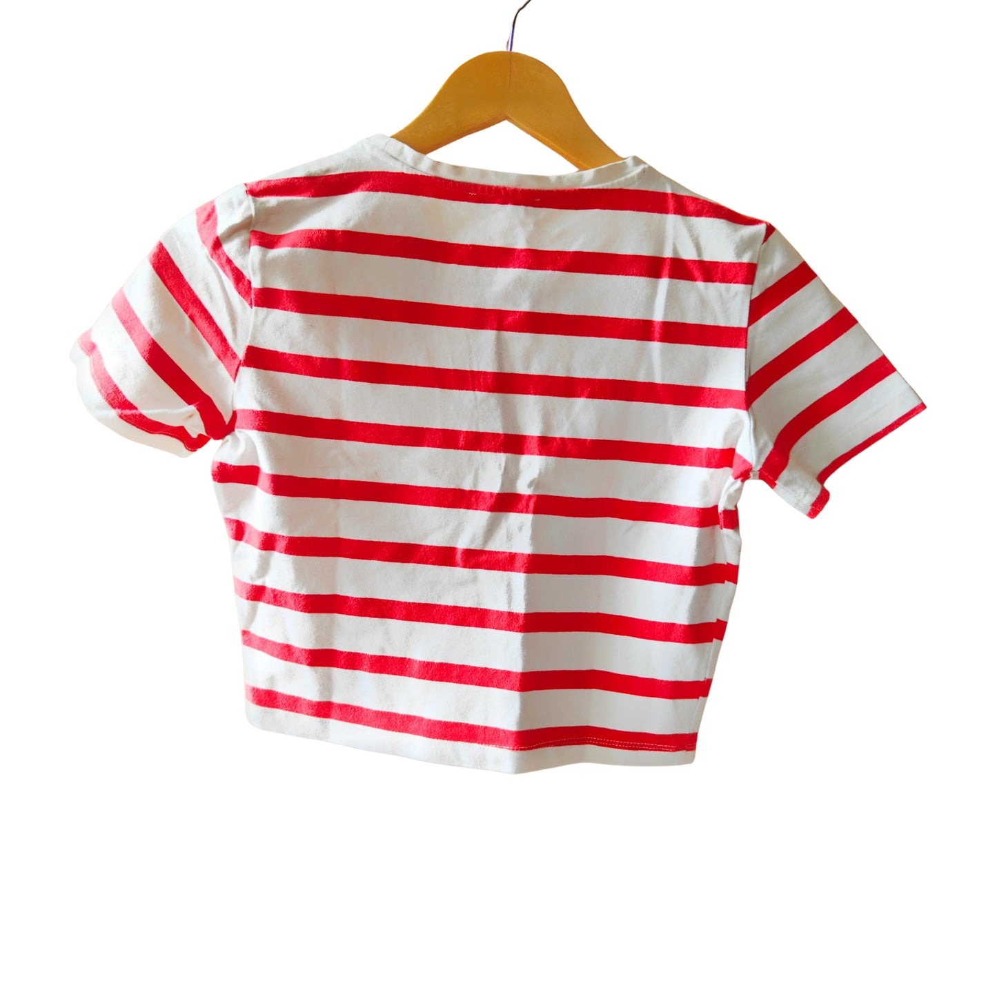 Breton Stripe Cherry Red Crop Top (Zara)