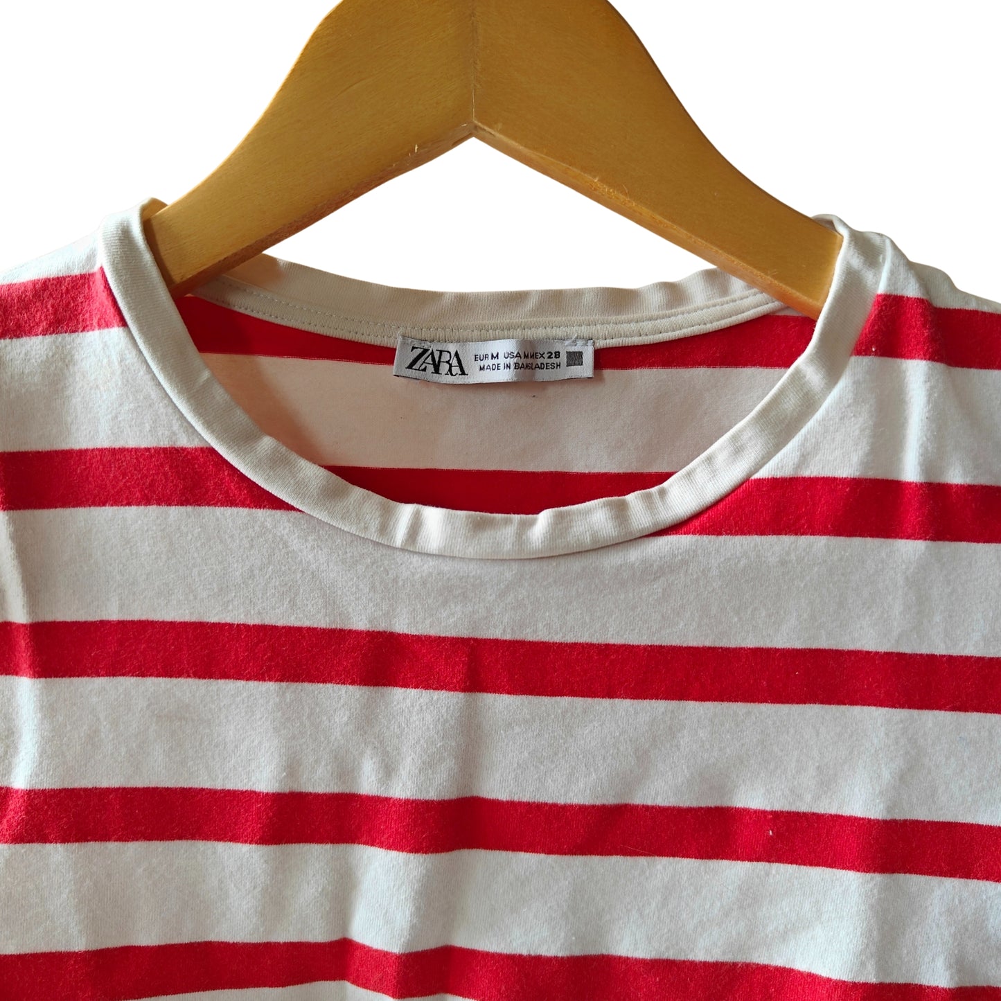 Breton Stripe Cherry Red Crop Top (Zara)